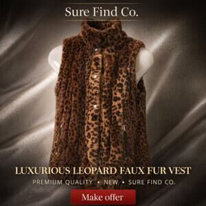 Westport 1962  VTG Reversible Faux Fur Cheeta Animal Print Vest Womens Size XS